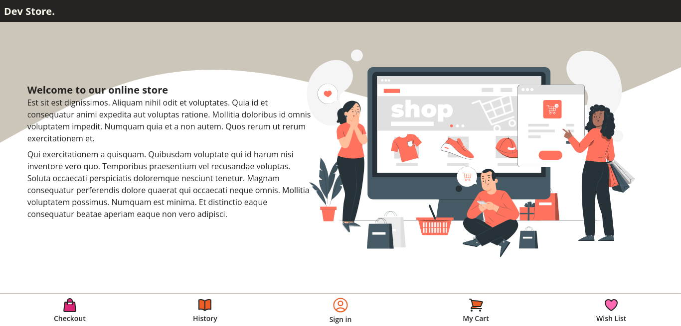 E-commerce store preview